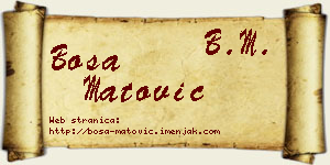 Bosa Matović vizit kartica